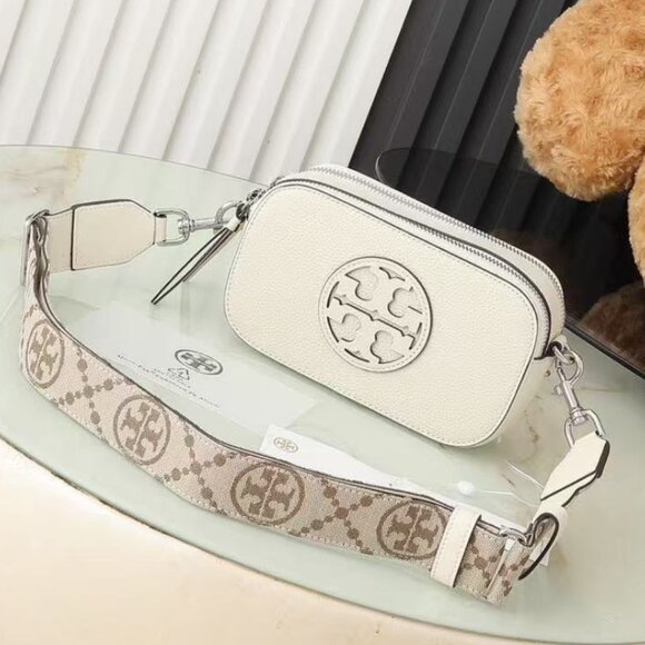 Tory Burch Other - Tory Burch Cream Crossbody with Logo Strap